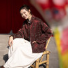 绽放059朵/过年bi备提花红暖棉服·红棕色短款长袖棉衣女冬厚外套 商品缩略图1