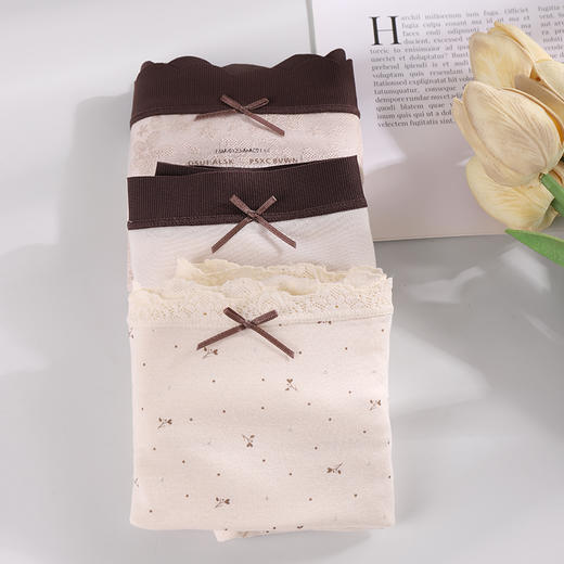 美奈川三条盒装女内裤(裸紫+裸肤+牛奶)DK07355 商品图1