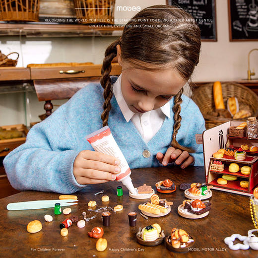 【甜蜜动手 DIY各色“美食”】mobee烘焙食玩套装手工diy材料包 自制冰箱贴过家家 儿童玩具 商品图3