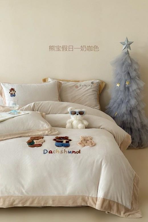 儿童可爱卡通牛奶绒四件套 商品图1