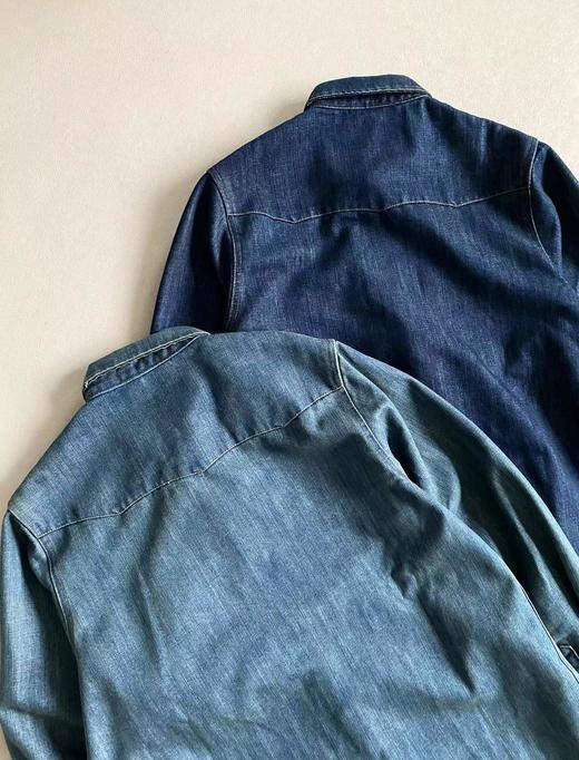 D123008传统美式工装风男士商务休闲牛仔衬衫 商品图5