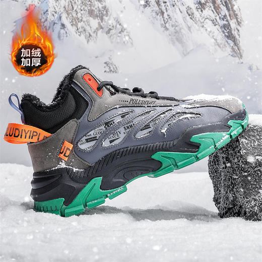 【专属】冬季2025新款时尚户外登山战靴加绒保暖运动雪地靴男高帮棉鞋 商品图1