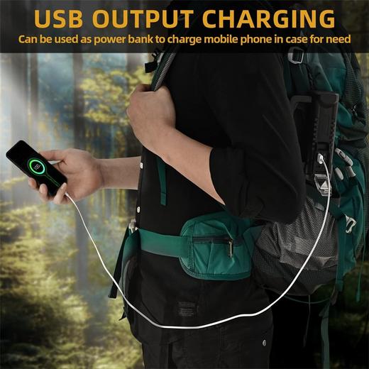 亚马逊W590 可充电聚光灯超亮手电筒 USB应急充电 四种模式 户外防水露营探照灯（带三脚架） 商品图7