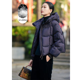「高货kbnq」全新升级【铂金会员781/天猫1059/差价278】(15625)洛诗琳短款连帽羽绒服2025冬季宽松加厚小个子保暖外套