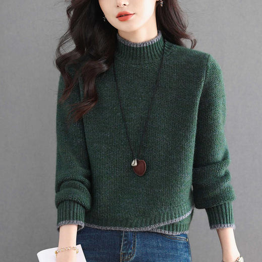 CC高腰好看短款毛衣小个子冬装漂亮减龄上衣轻奢高级感中领打底衫厚 商品图2