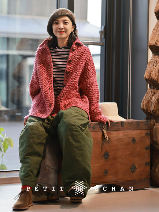 PETIT SCHAN小闪 CLO#1008 Careless 粗心大意 美利奴羊毛羊驼毛混纺粗针彩点开衫 商品图4