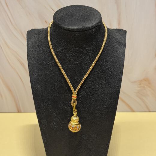 【吉祥八宝沙金葫芦项链】敦煌轻奢国风项链 新款葫芦吊坠设计款项链 商品图5