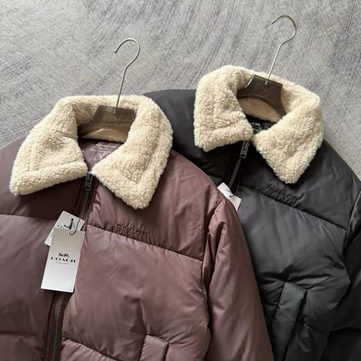 D123011新品女士羊羔毛领短款羽绒服外套保暖通勤 商品图5