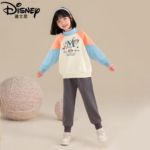 迪士尼女童加绒卫衣冬季2024新款外穿洋气儿童冬装女孩打底衫加厚 商品图3