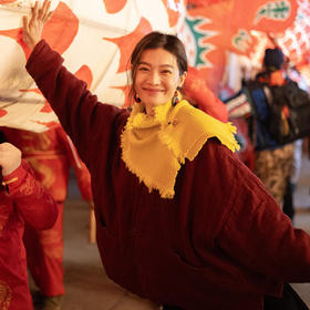 特绽放037朵/故里棉衣·色织亚麻斜襟内拼格纹里布长袖棉服厚外套