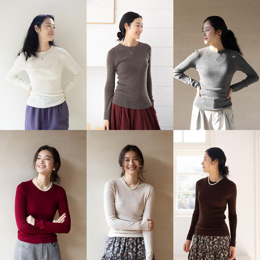 特绽放074朵/恰恰好打底衫·扬子纱圆领套头毛针织衫可机洗毛衫女 商品图0