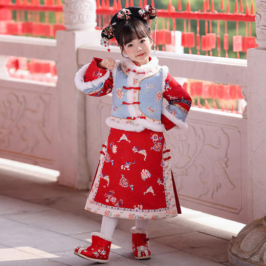 女童汉服冬款，加厚套装拜年服XWN2807 商品图2