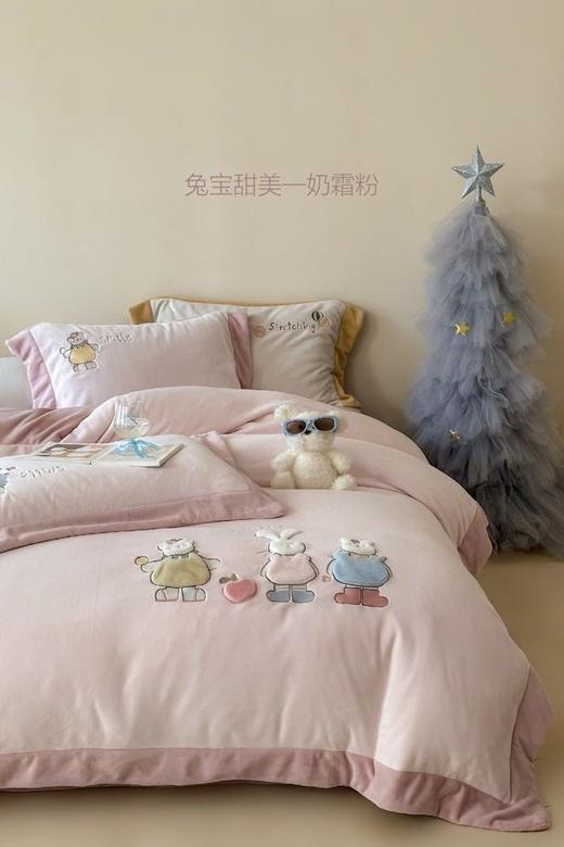 儿童可爱卡通牛奶绒四件套 商品图2