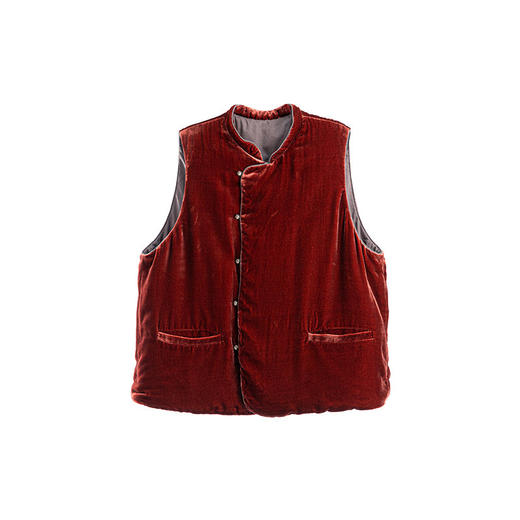 绽放007朵/新中式真丝丝绒绗棉马甲女松弛感百搭气质文艺马夹新款 商品图4