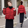 新中式刺绣水貂毛红色羽绒服，欧货洋气独特漂亮外套HR-YQH99958 商品缩略图3