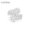 GAONAS  瑞雪奢华白色花朵璀璨开口戒11795JW 商品缩略图0