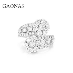 GAONAS  瑞雪奢华白色花朵璀璨开口戒11795JW