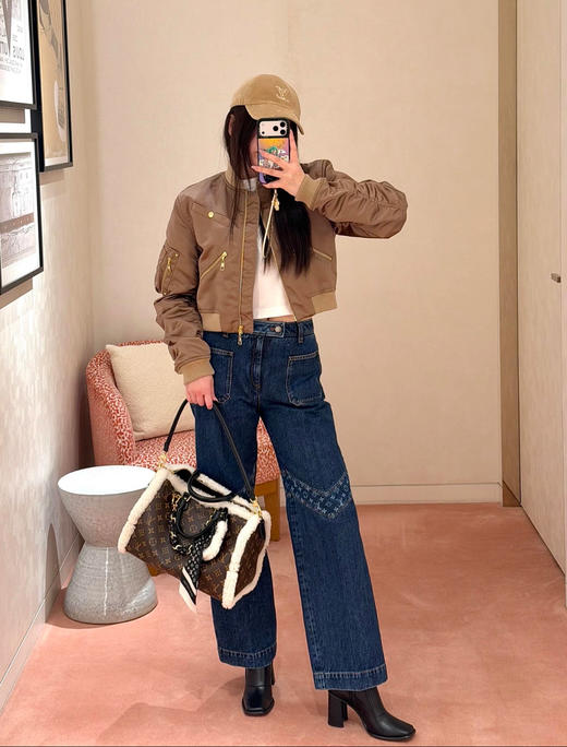 驴家 2026早春新款 拼接字母牛仔裤(KX*MM) 商品图6