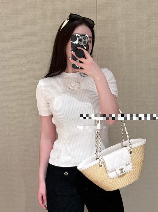 女款山茶花修身短袖针织衫ba025 商品图2