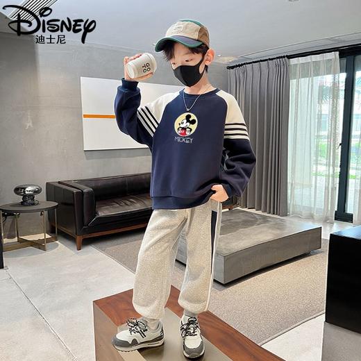 迪士尼男童加绒卫衣2024新款儿童上衣冬季一体绒加厚冬装大童衣服 商品图7