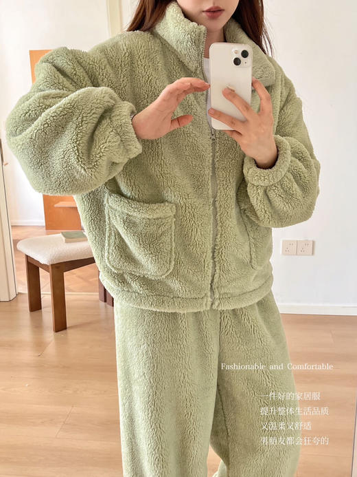云朵绒拉链款套装家居服（男女同款）（爆单 ，3-5天发货）| 细腻软糥，上身轻盈保暖，穿脱方便！ 商品图6