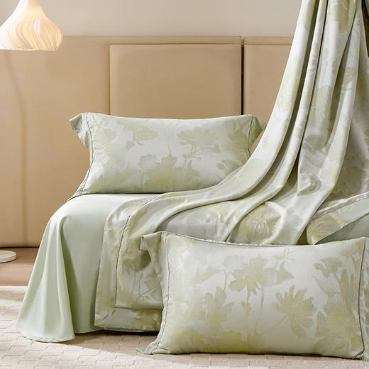 多喜爱 天丝棉色织提花四件套 叶影若梦/水墨汀波【兰精天丝】【阳光好棉】【高密提花】出框&织带工艺 经典手提礼盒 商品图9