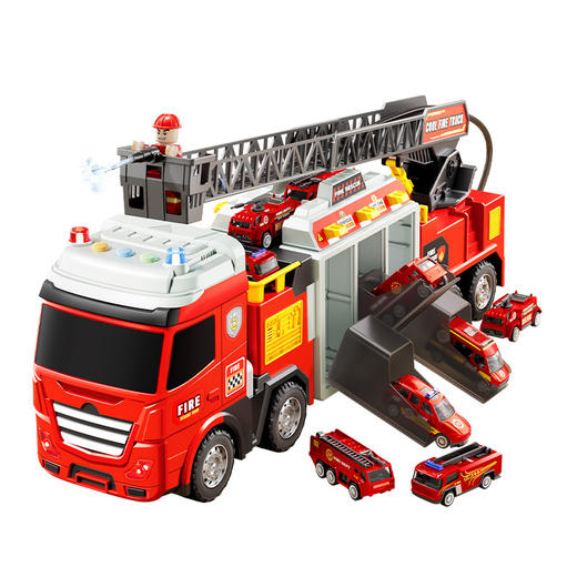 【新款儿童多功能救援消防车】滑行车仿真合金车模 送男女孩玩具新年礼物 商品图4