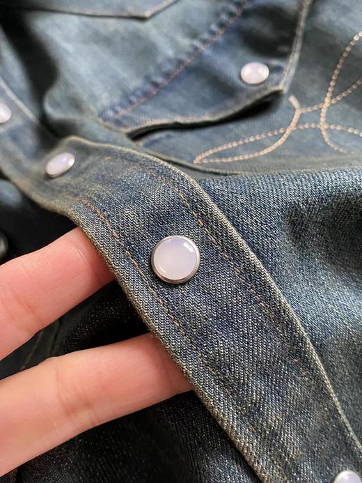 D123008传统美式工装风男士商务休闲牛仔衬衫 商品图14