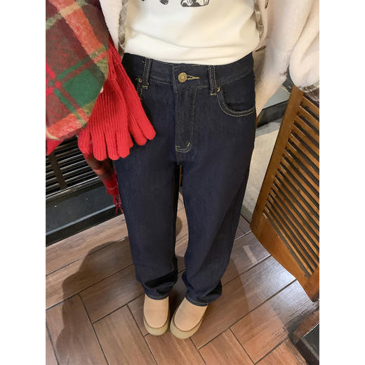 <曾小咸推荐>现货秒杀 ！微信超特价！韩系复古直筒加绒牛仔 日常209.99 立减110 秒杀99.99！！ 商品图2