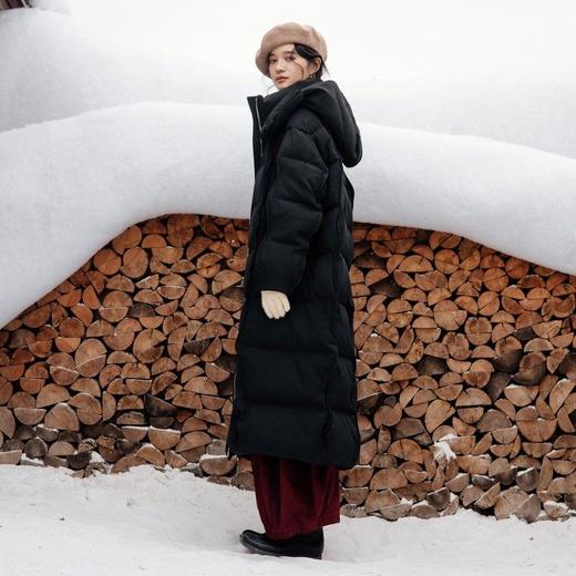 绽放871朵/阿勒泰鹅绒服加厚长款过膝保暖90白鹅绒黑色保暖羽绒服 商品图3