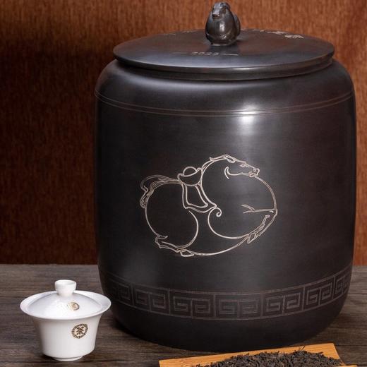 预售-中茶六堡马上有钱马年生肖罐2021年陈化一级料3.5kg 商品图2