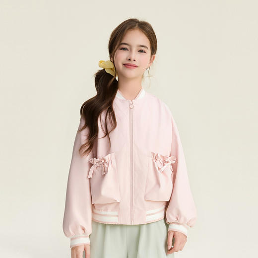 笛莎Deesha 童装女童外套2026春新款甜美可爱休闲棒球服外套 商品图1