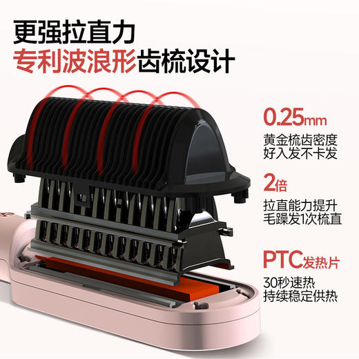 金稻【经典款】多功能直发梳夹板直发器内扣两用电卷发棒女卷发器 商品图1