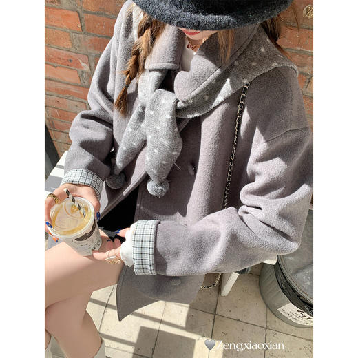 <曾小咸推荐>2.7现货秒杀 ！微信超特价！波点披肩 日常109.99 立减70 秒杀39.99！！毛呢中长款大衣  秒杀189.99！！ 商品图3