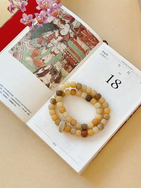 【敦煌色·菩提双圈手串】敦煌福泽天然多宝菩提手串白玉菩提绕指柔跑环老型桶珠双层手串