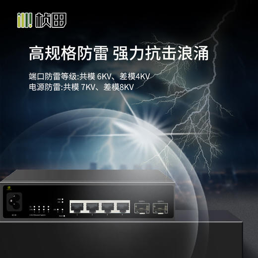 2光4电2.5G万兆上行交换机（2T+4XP)全电压-GNT-ES06XDT2 商品图3