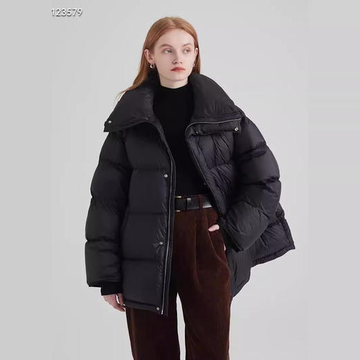 丁摩 90白鸭绒冬装新品大翻领泡芙羽绒服大牌宽松拉链立领外套5ZF-03 商品图1