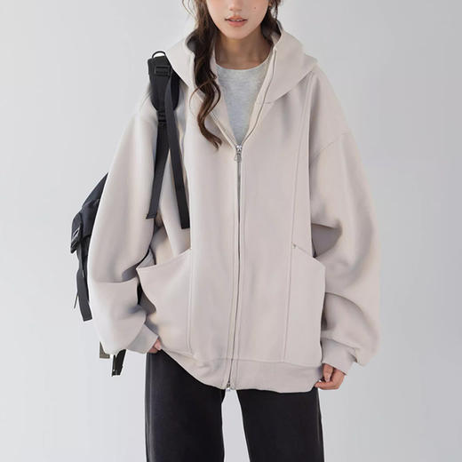 裁缝学苑AS616美式连帽卫衣纸样外套宽松慵懒拉链开衫打版裁剪图纸 商品图3