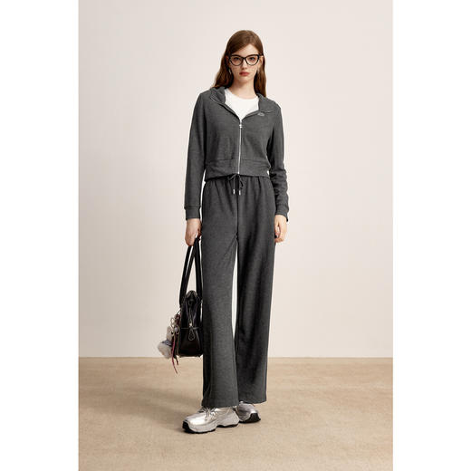 【商场同款】诗凡黎miu系连帽卫衣2024冬新款开衫卫衣3FA601181R 商品图1