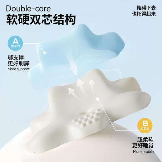 【品牌直发】加倍生活 一体双芯记忆棉枕头枕芯 趴趴枕手机趴睡枕 商品图1