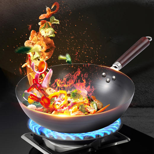 张小泉 精铁金钱纹炒锅32cm 带盖 C30680100 商品图4