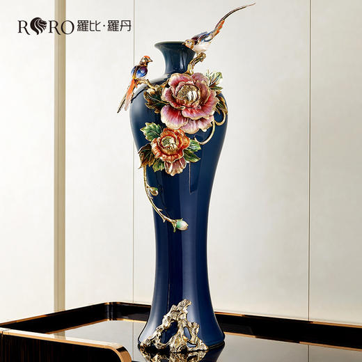 【彼达思】罗比罗丹富贵平安 大号 珐琅彩工艺花瓶 商品图3