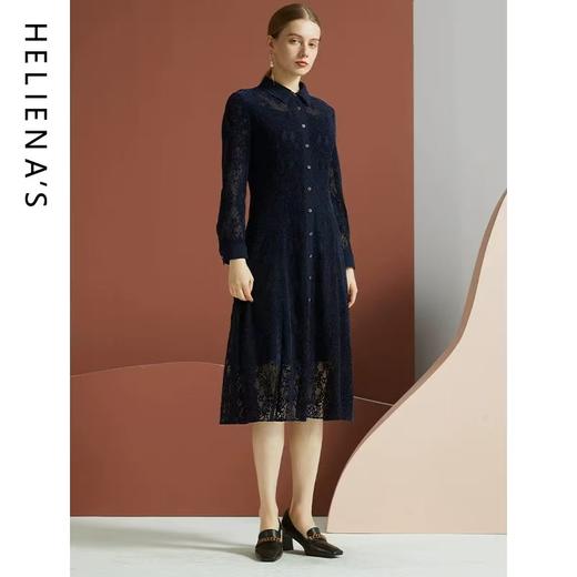 「断码清仓」黑色蕾丝连衣裙S码-L码各一件 WX-168 商品图0