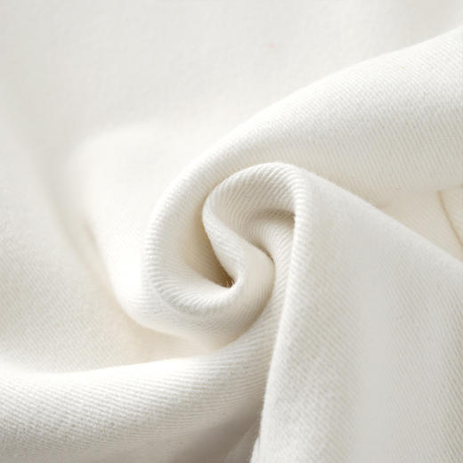 丁摩 白色加绒牛仔裤女秋冬款新款宽松阔腿裤冬季加厚高腰直筒裤子5ZF-705 商品图4