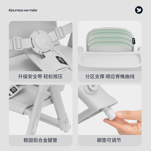 【非质量问题退换货需扣除15元出库费，介意慎拍】Apramo安途美宝宝婴幼儿折叠餐椅（经典色系/黑白金色系） 便携可折叠 家用外出露营椅 商品图13