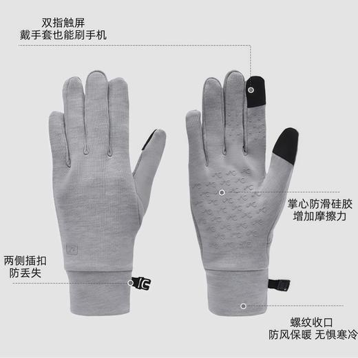 丁摩秋冬新款真丝手套一片式掌心内里绒面100%桑蚕丝双指触屏手套ALW167 商品图2