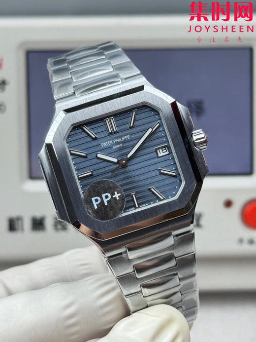 PP+百达翡丽 方形鹦鹉螺 新系列CUBITUS 5821 7128男士腕表 牛仔蓝 商品图3