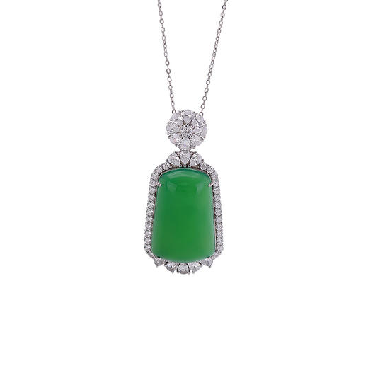 【清欢一度】S925纯银绿玉髓无事牌吊坠【CW-DZ07144】 商品图4