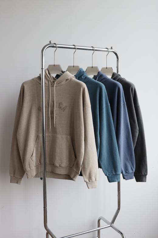 Nautic@ 长骨川 贴布绣水洗做旧 复古连帽卫衣 WY013 商品图4