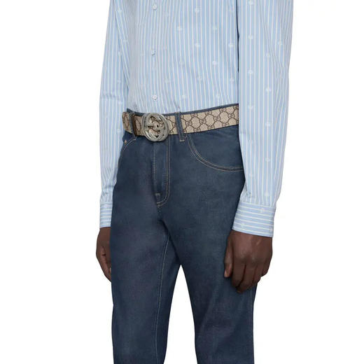 【一】GUCCI 古驰 男士互扣式双G搭扣腰带 混色 411924 KGDHN 9643 商品图2